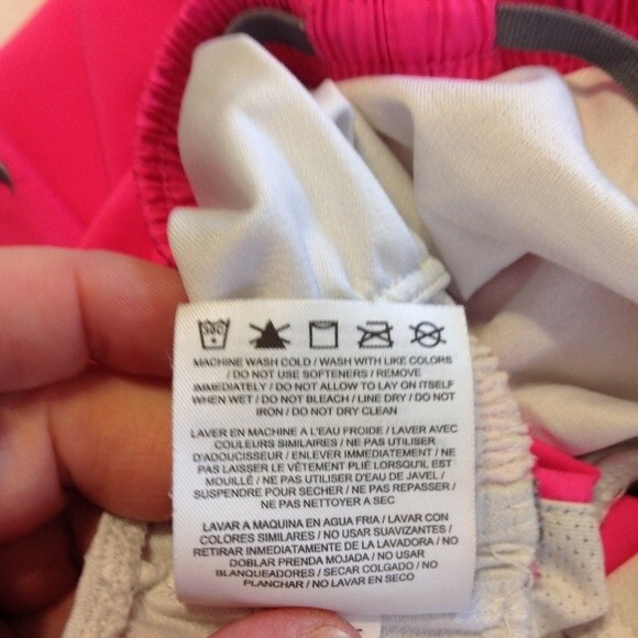 NIKE DRI-FIT Girl's X-Large Running Workout Athletic Shorts Pink Gray Athleisure - Picture 6 of 6